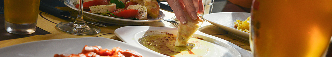 Eating Greek Mediterranean Lebanese at The Golden Olive restaurant in Seattle, WA.